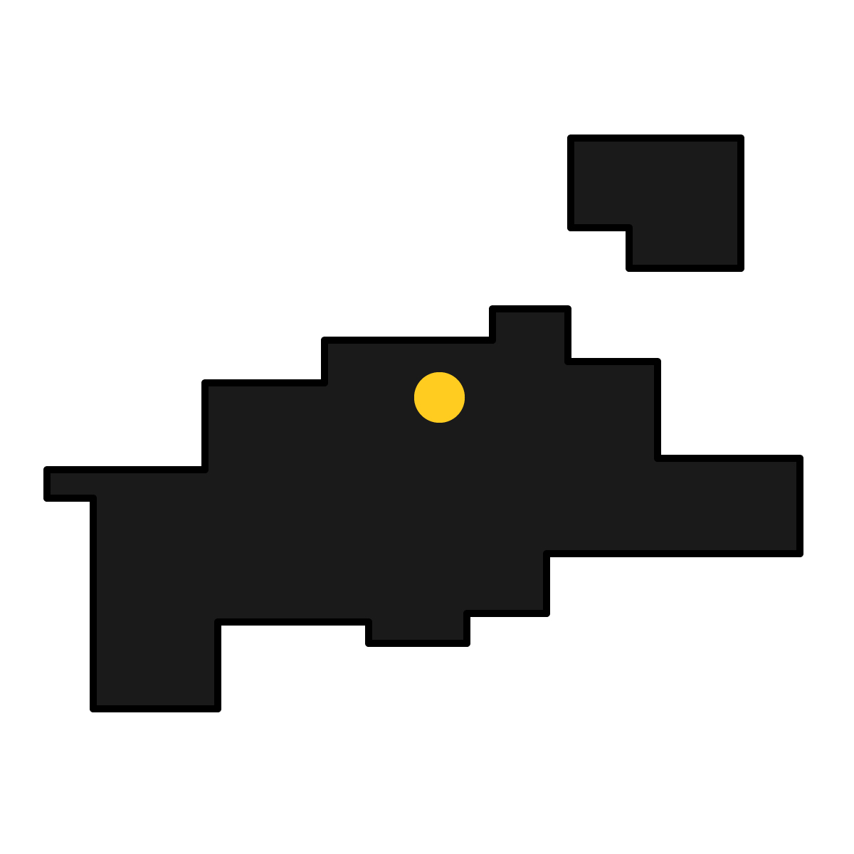 香川県の無料フリーイラスト|簡易・県庁あり・四角(黒)