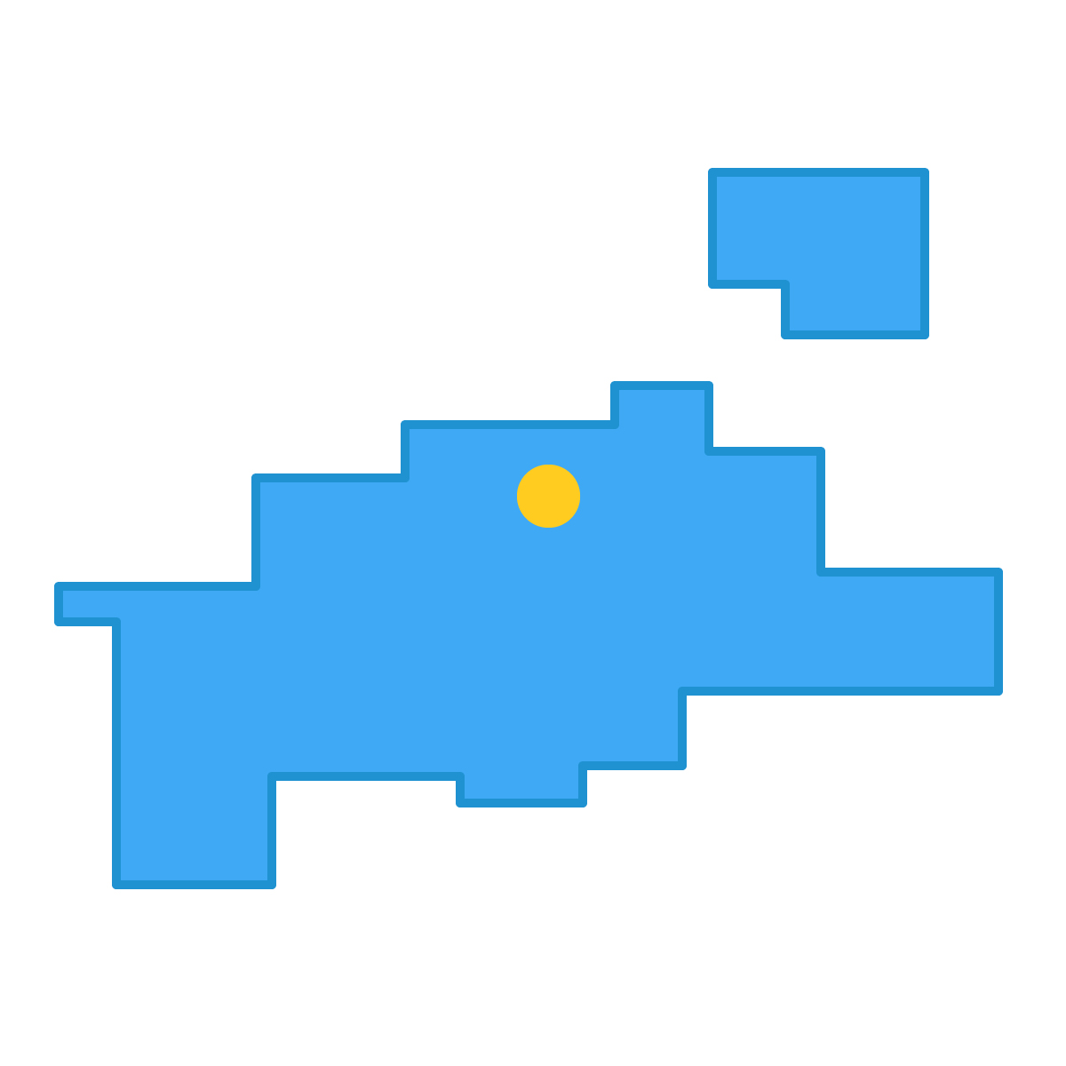 香川県の無料フリーイラスト|簡易・県庁あり・四角(青)