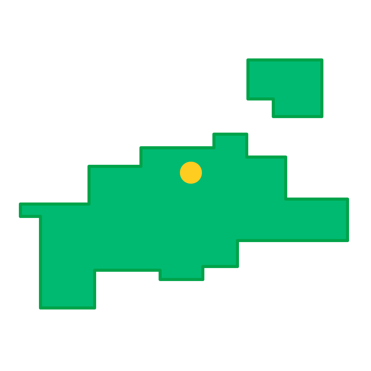 香川県の無料フリーイラスト|簡易・県庁あり・四角(緑)