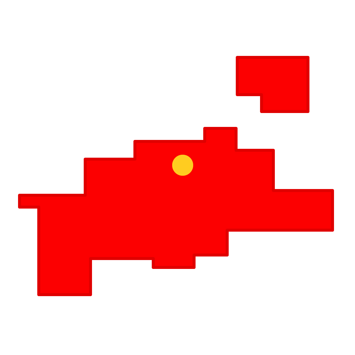 香川県の無料フリーイラスト｜簡易・県庁あり・四角(赤)