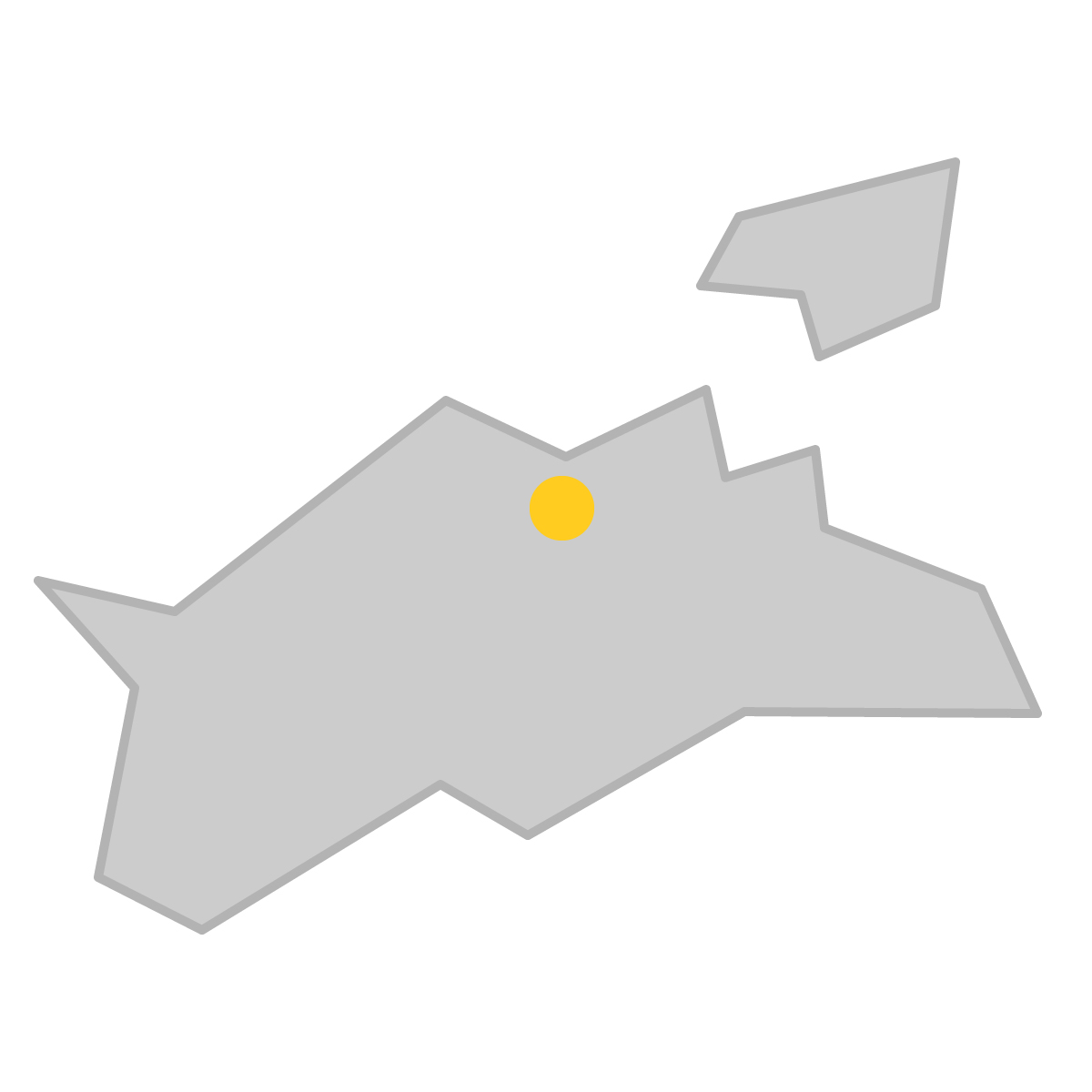 香川県の無料フリーイラスト|簡易・県庁あり・三角(グレー)