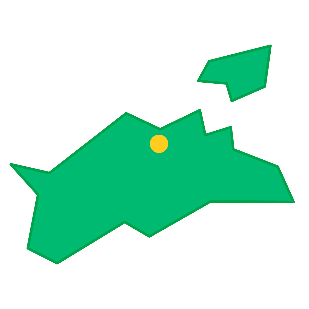 香川県の無料フリーイラスト|簡易・県庁あり・三角(緑)