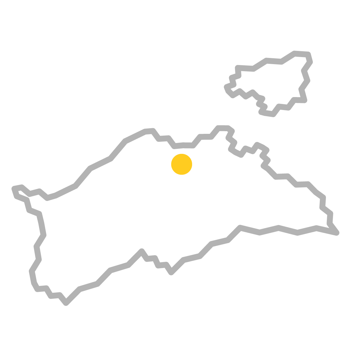 香川県の無料フリーイラスト|簡易・県庁あり・ジグザグ(グレー)