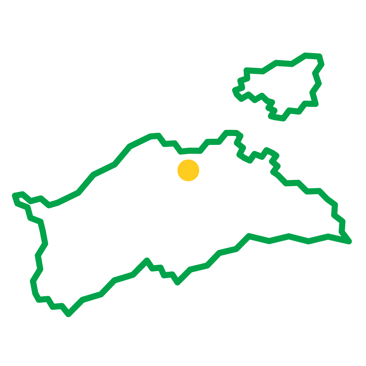 香川県の無料フリーイラスト｜簡易・県庁あり・ジグザグ(緑)