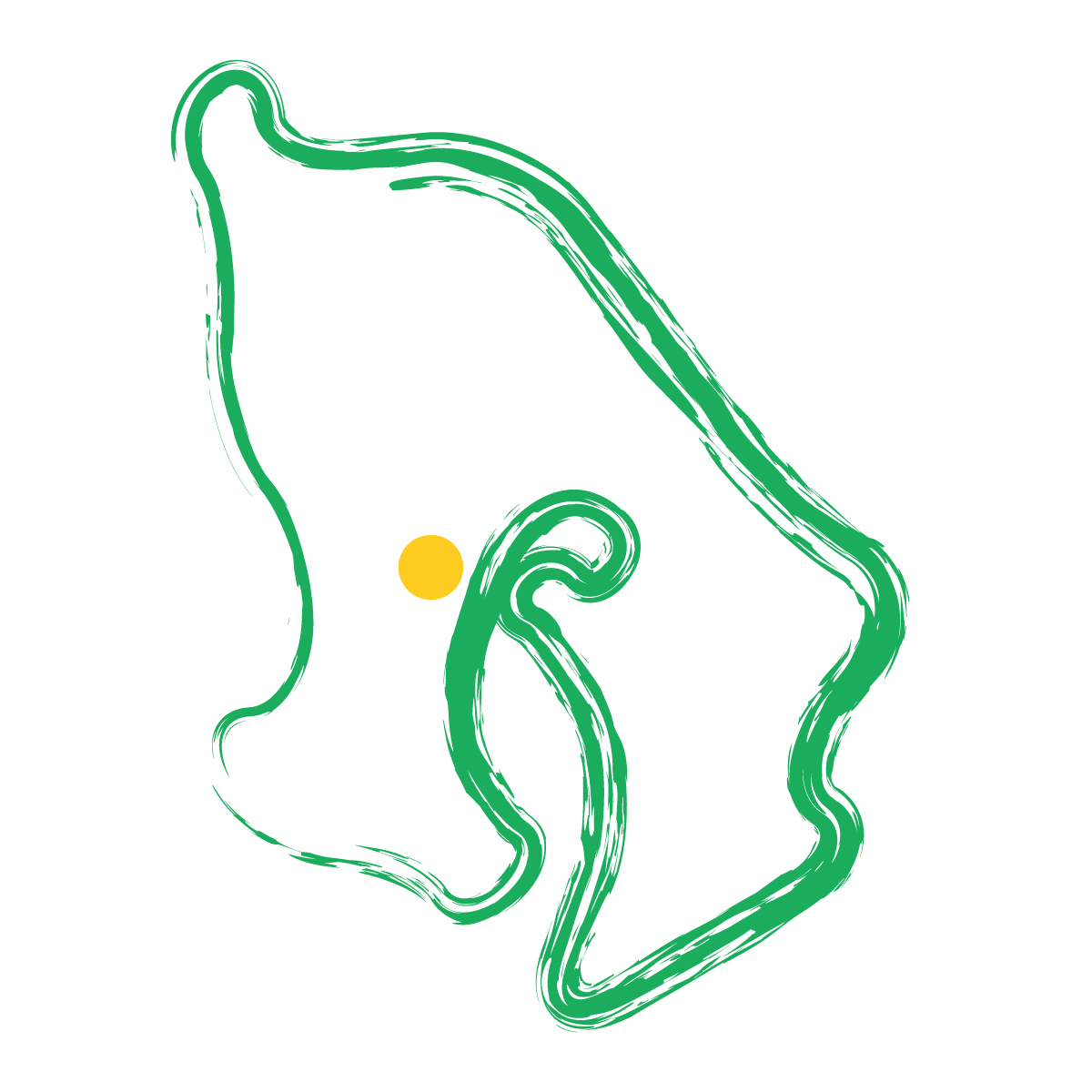 鹿児島県の無料フリーイラスト|簡易・県庁あり・毛筆(緑)