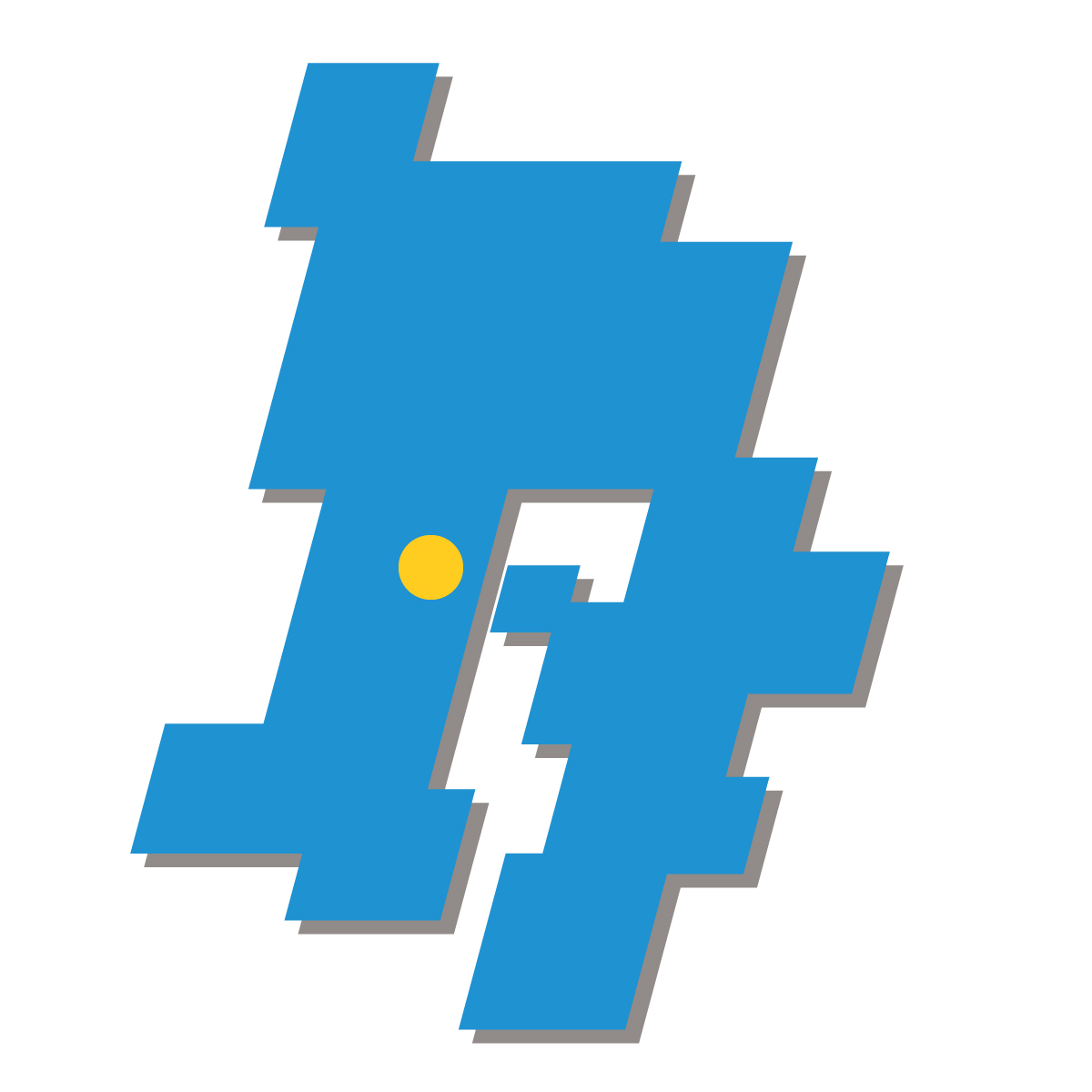 鹿児島県の無料フリーイラスト|簡易・県庁あり・四角斜め(青)
