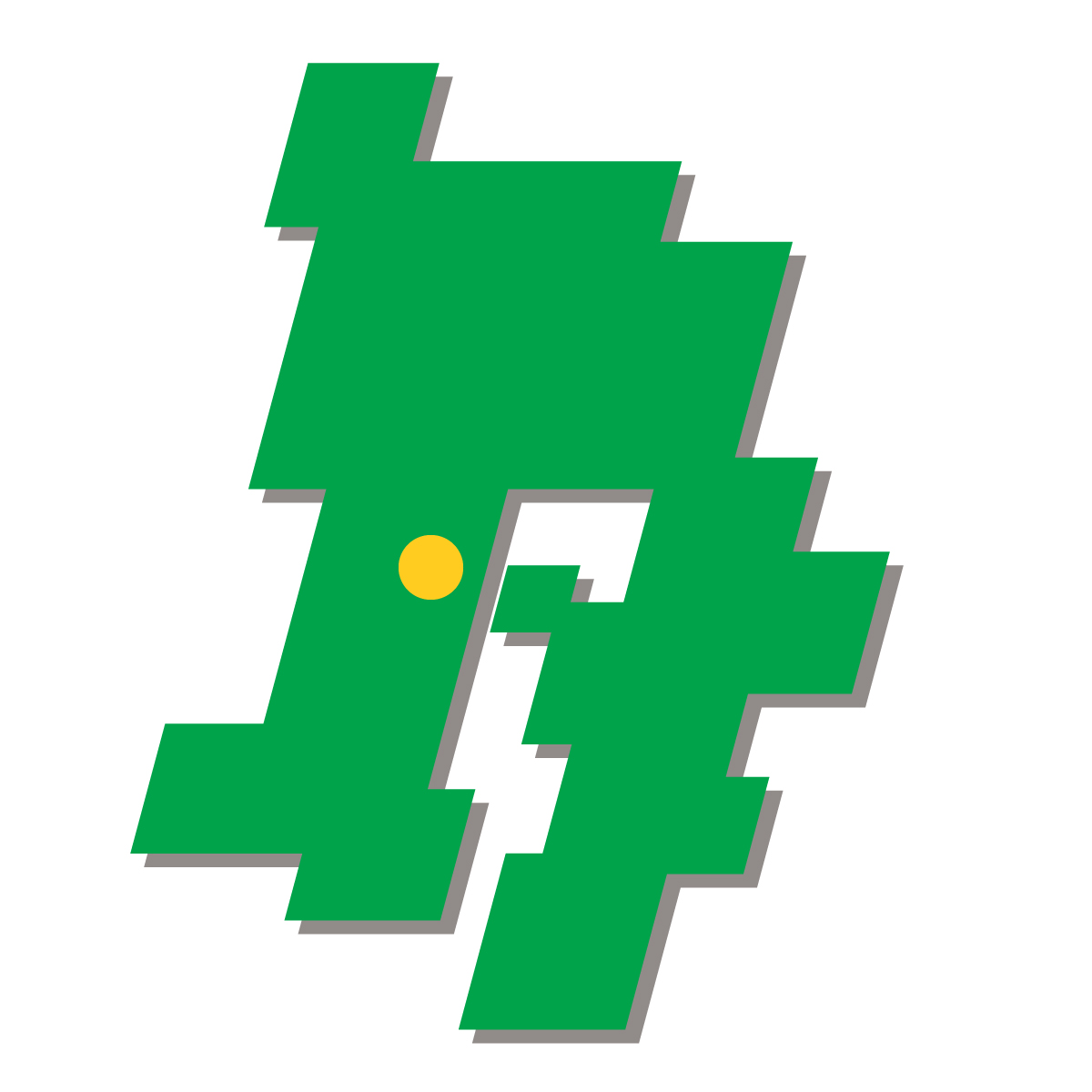 鹿児島県の無料フリーイラスト|簡易・県庁あり・四角斜め(緑)