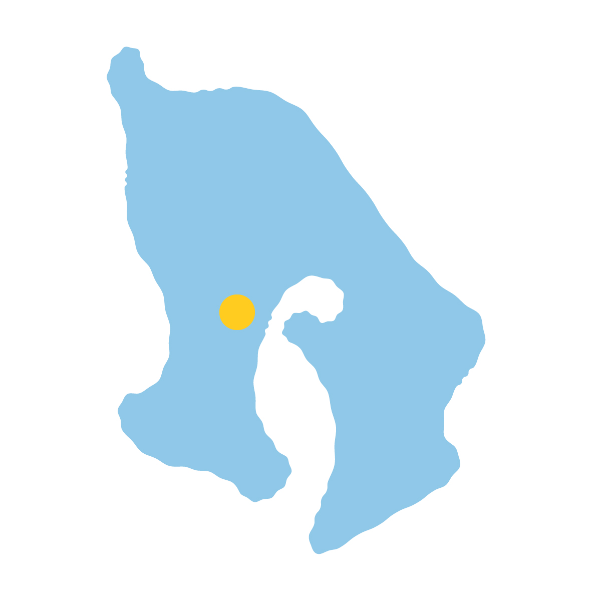 鹿児島県の無料フリーイラスト|簡易・県庁あり・イラスト風(青)