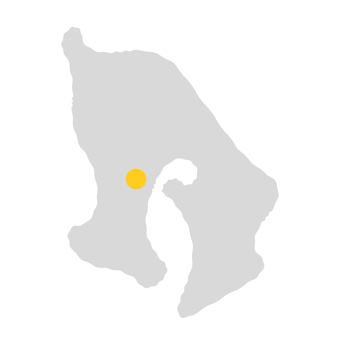 鹿児島県の無料フリーイラスト|簡易・県庁あり・イラスト風(グレー)