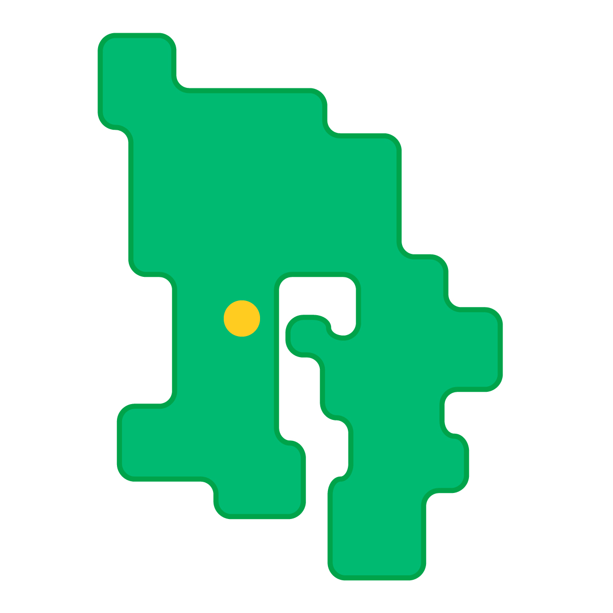 鹿児島県の無料フリーイラスト|簡易・県庁あり・角丸(緑)