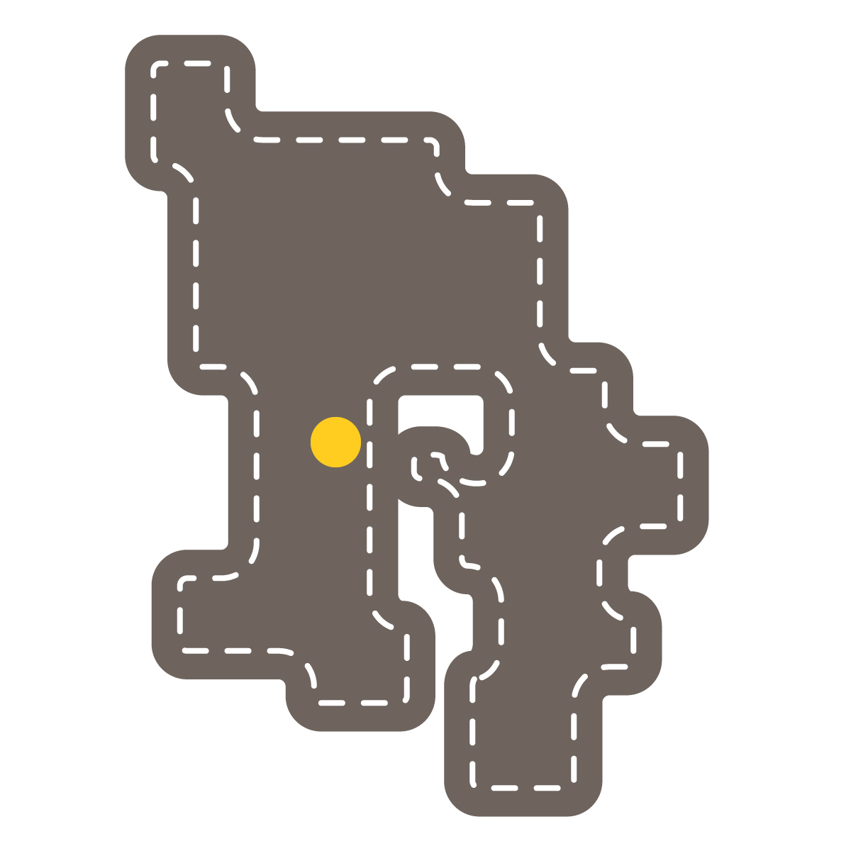 鹿児島県の無料フリーイラスト｜簡易・県庁あり・角丸ステッチ(黒)