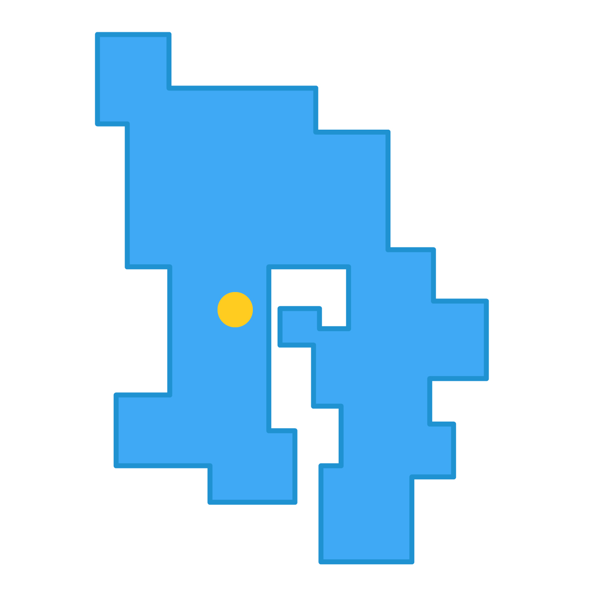 鹿児島県の無料フリーイラスト|簡易・県庁あり・四角(青)