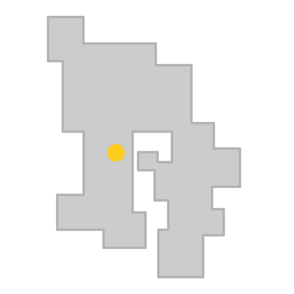 鹿児島県の無料フリーイラスト｜簡易・県庁あり・四角(グレー)