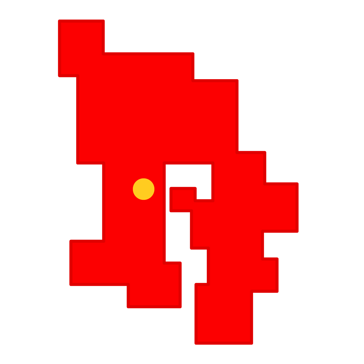 鹿児島県の無料フリーイラスト｜簡易・県庁あり・四角(赤)