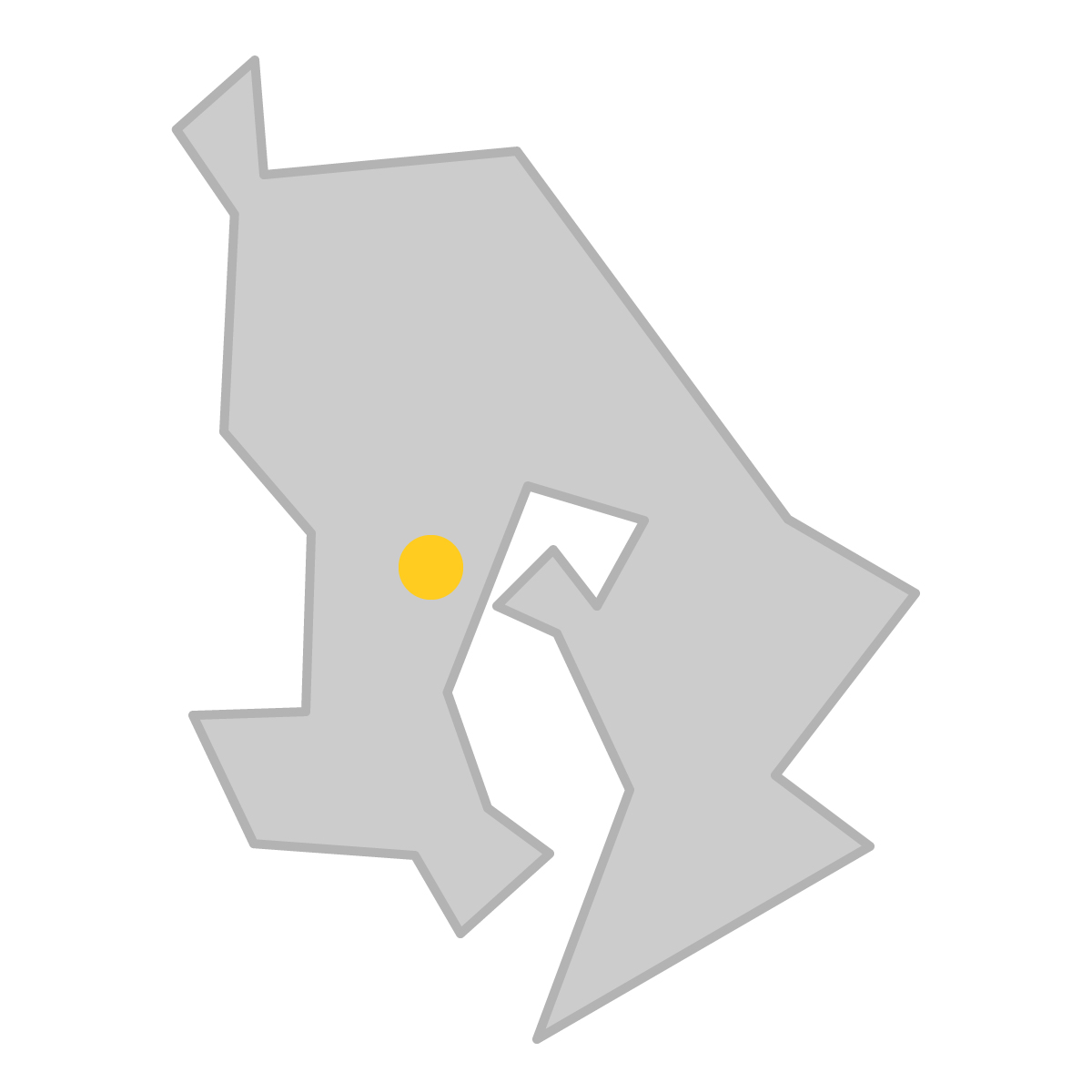 鹿児島県の無料フリーイラスト|簡易・県庁あり・三角(グレー)