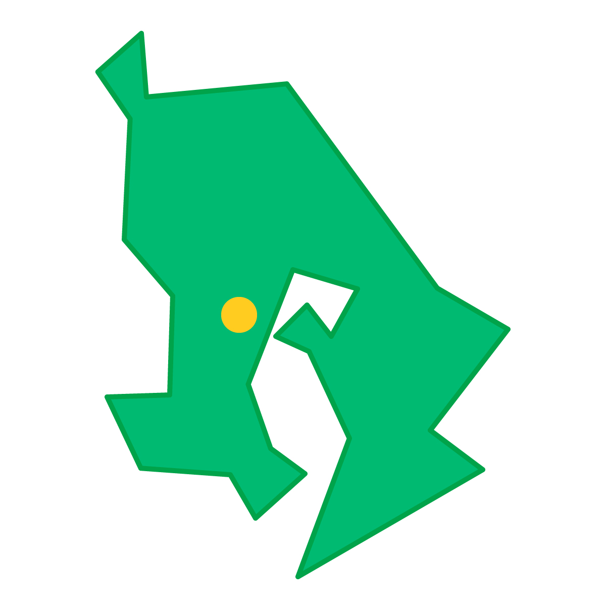 鹿児島県の無料フリーイラスト｜簡易・県庁あり・三角(緑)