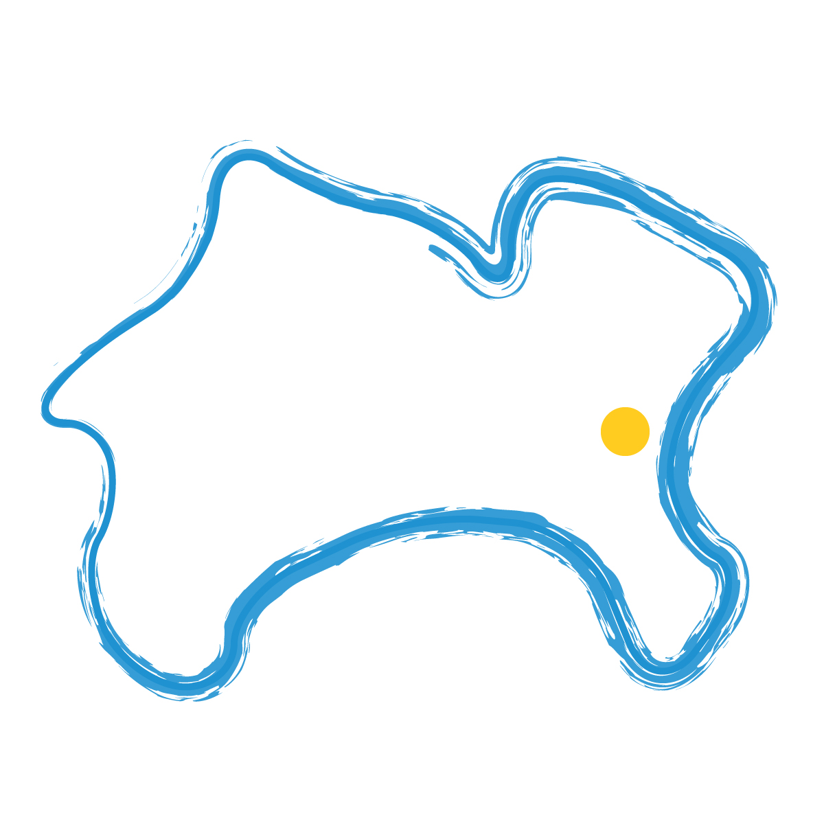 神奈川県の無料フリーイラスト|簡易・県庁あり・毛筆(青)