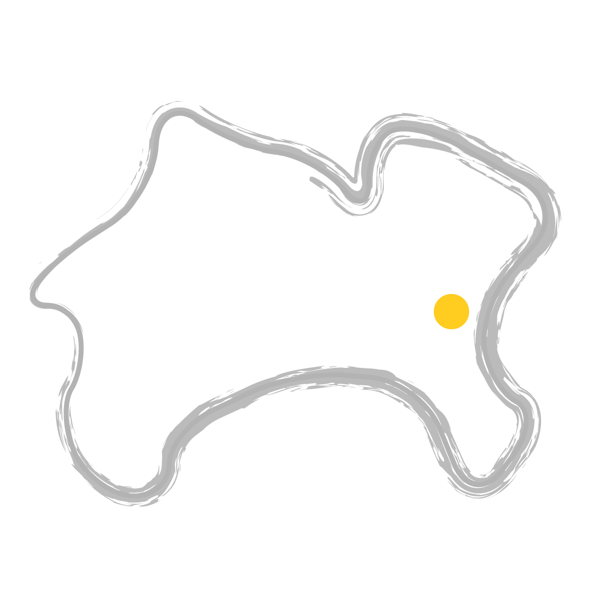 神奈川県の無料フリーイラスト|簡易・県庁あり・毛筆(グレー)