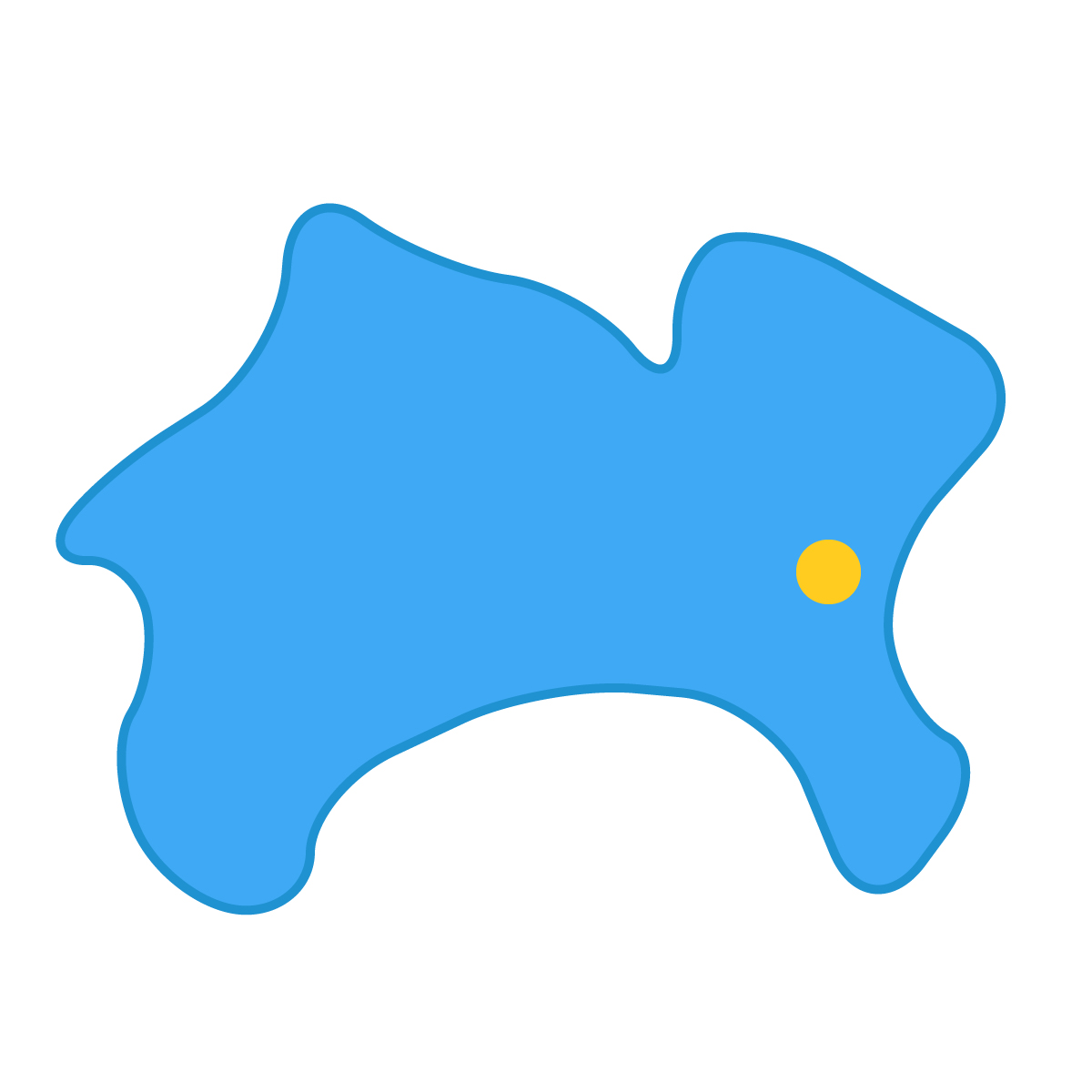 神奈川県の無料フリーイラスト｜簡易・県庁あり・曲線(青)