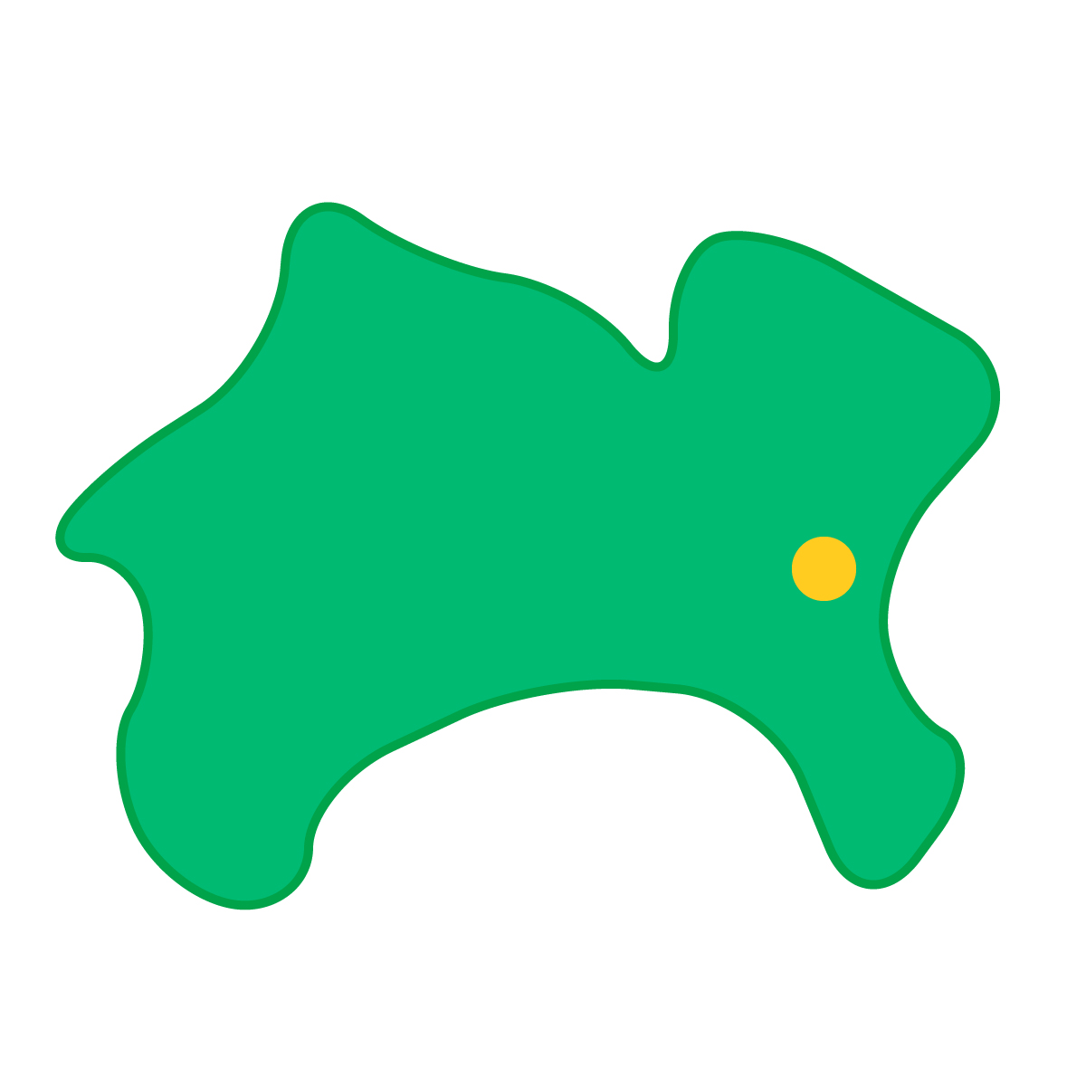 神奈川県の無料フリーイラスト|簡易・県庁あり・曲線(緑)
