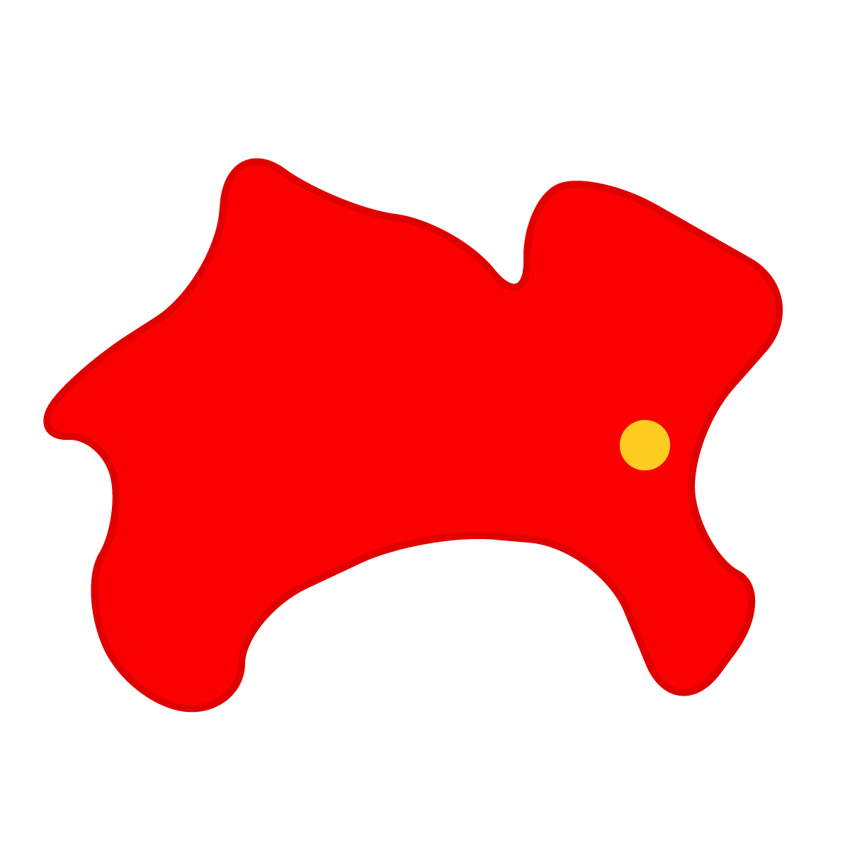 神奈川県の無料フリーイラスト|簡易・県庁あり・曲線(赤)