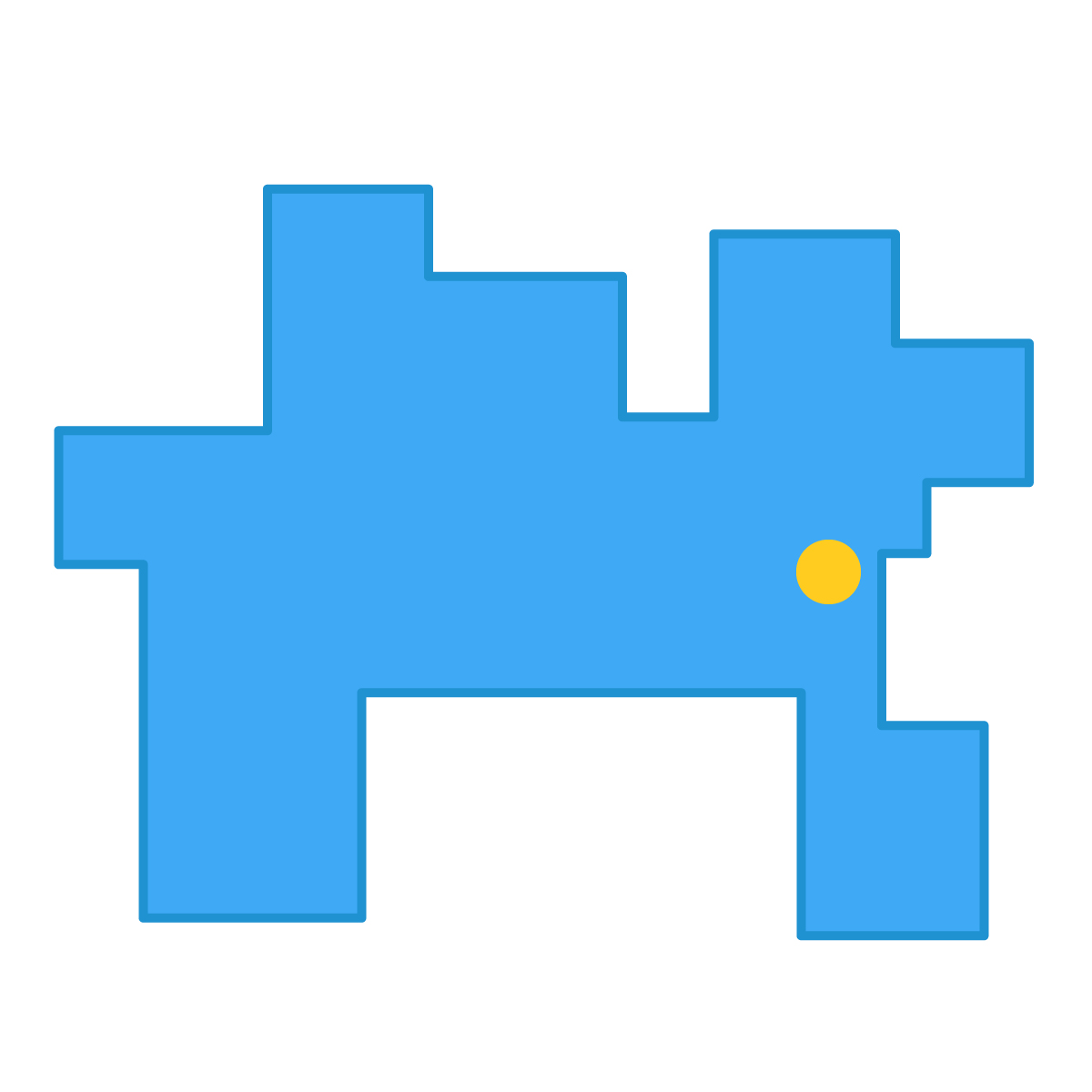 神奈川県の無料フリーイラスト|簡易・県庁あり・四角(青)