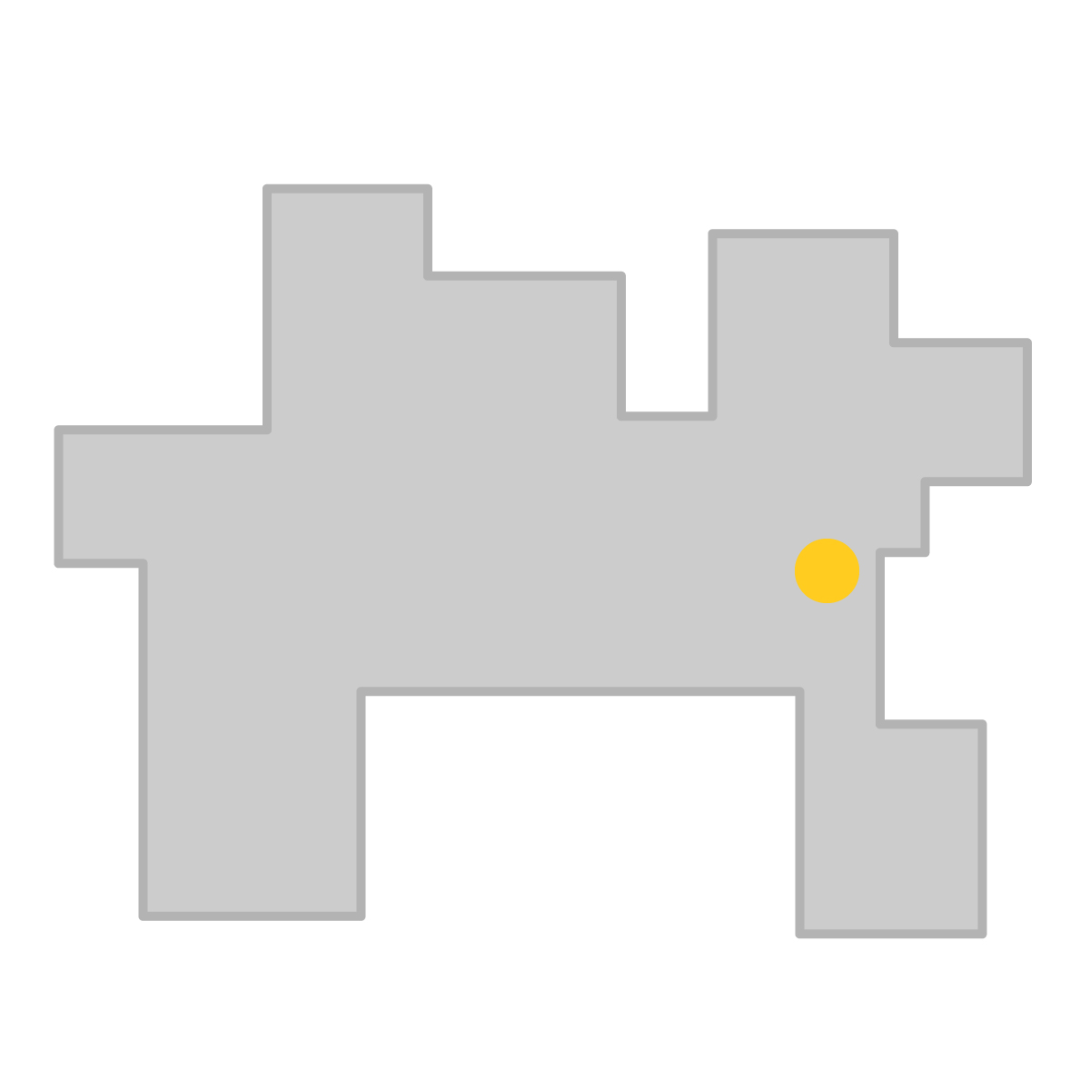 神奈川県の無料フリーイラスト|簡易・県庁あり・四角(グレー)