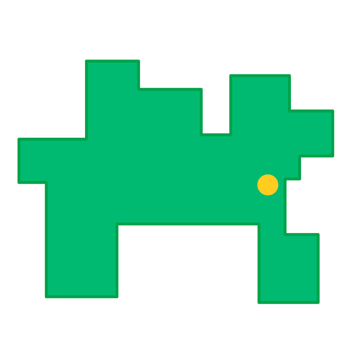 神奈川県の無料フリーイラスト|簡易・県庁あり・四角(緑)