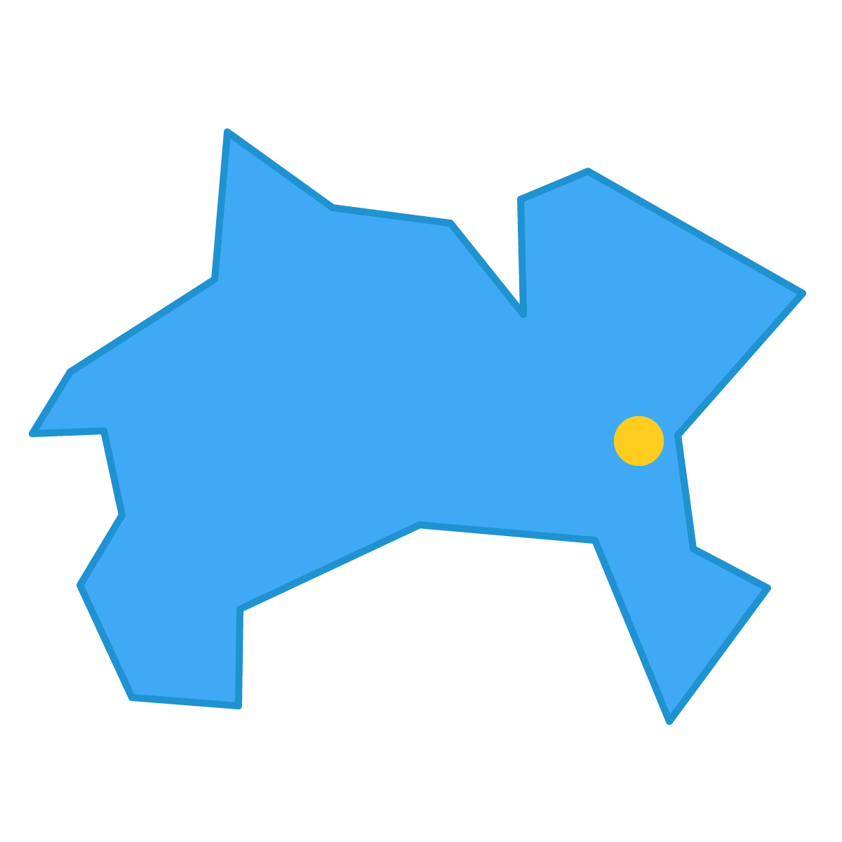 神奈川県の無料フリーイラスト|簡易・県庁あり・三角(青)