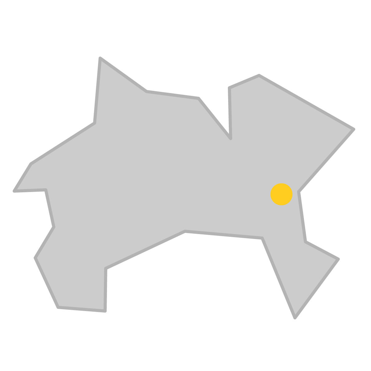 神奈川県の無料フリーイラスト|簡易・県庁あり・三角(グレー)