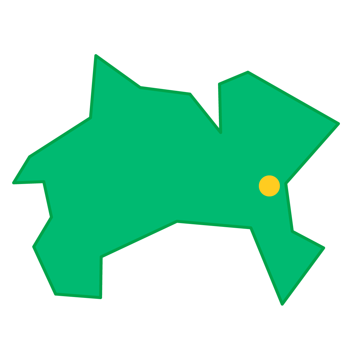 神奈川県の無料フリーイラスト|簡易・県庁あり・三角(緑)