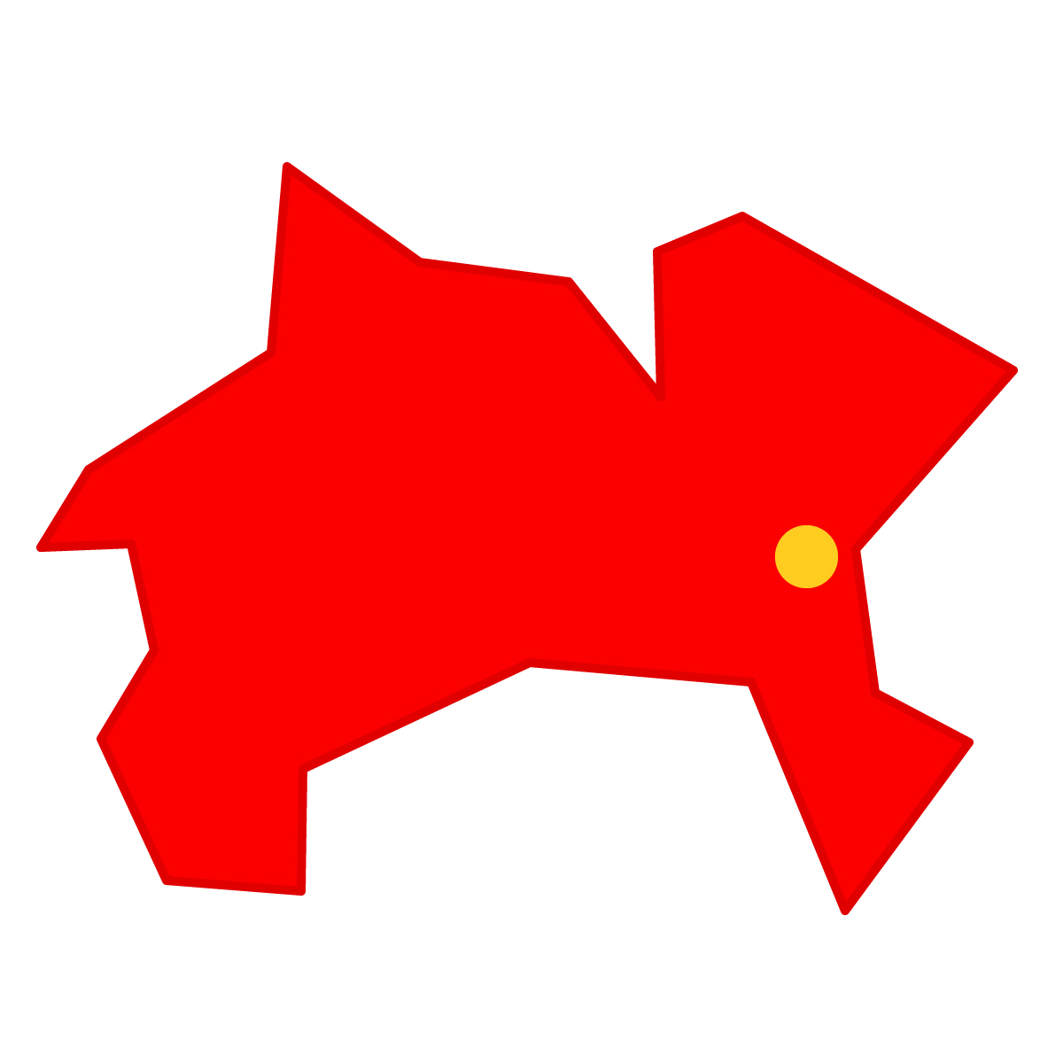 神奈川県の無料フリーイラスト|簡易・県庁あり・三角(赤)