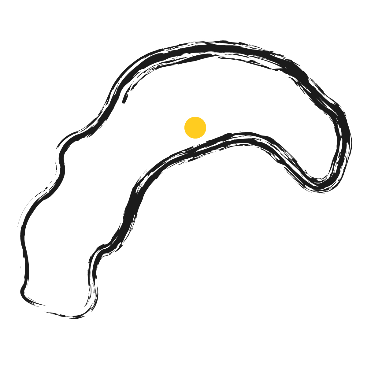 高知県の無料フリーイラスト|簡易・県庁あり・毛筆(黒)