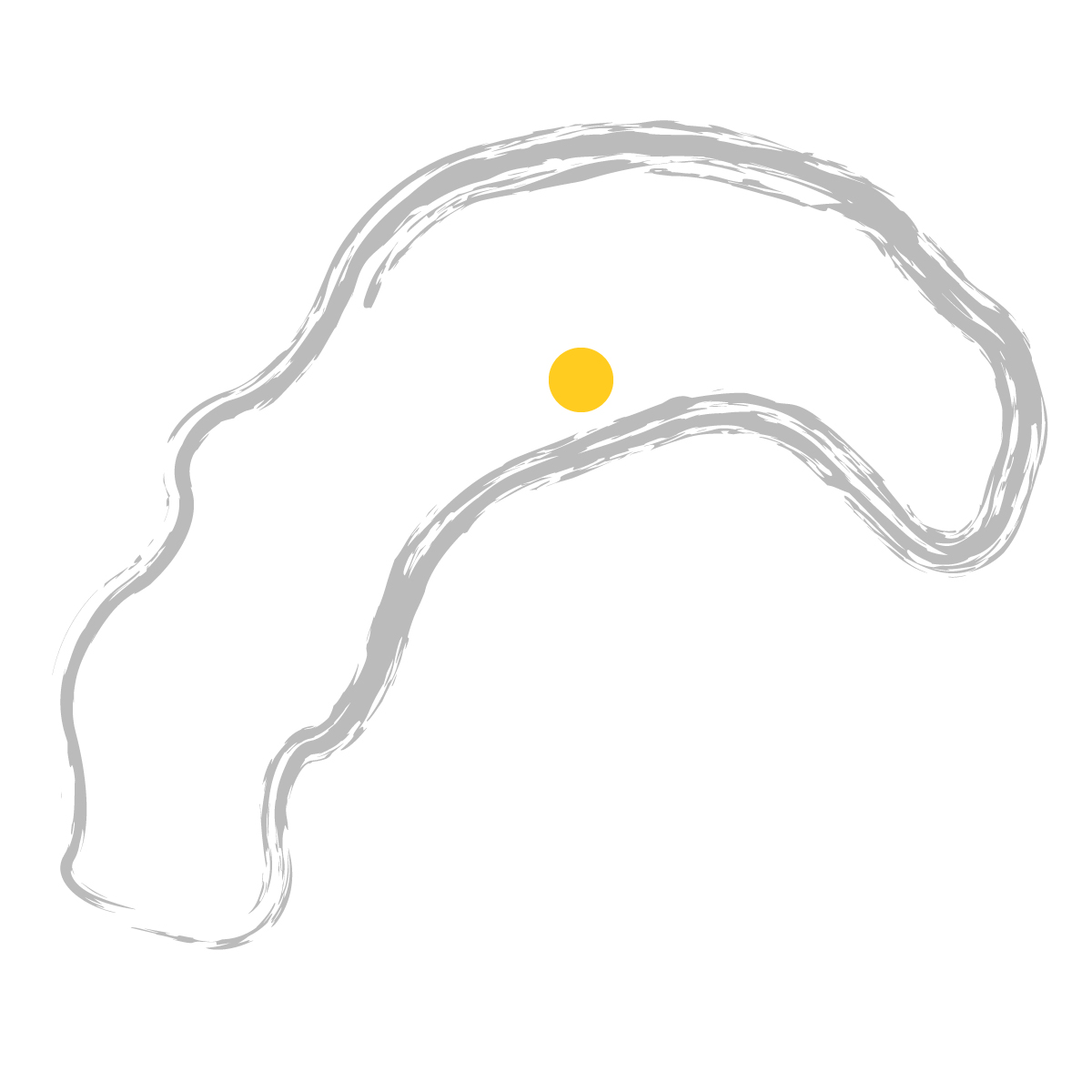 高知県の無料フリーイラスト|簡易・県庁あり・毛筆(グレー)