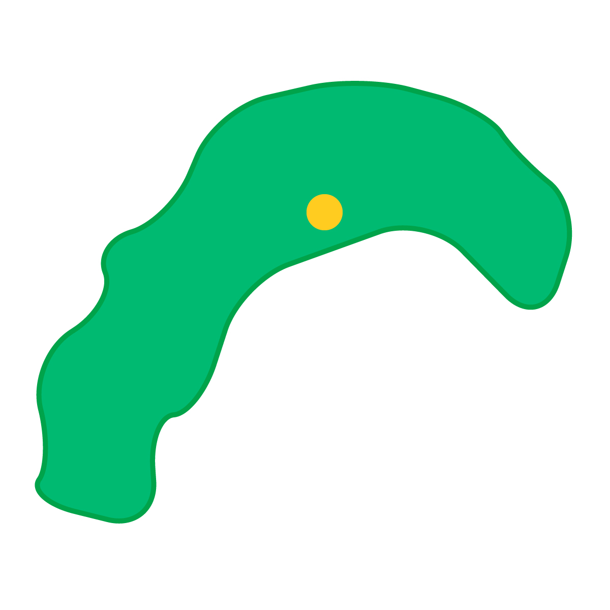 高知県の無料フリーイラスト｜簡易・県庁あり・曲線(緑)