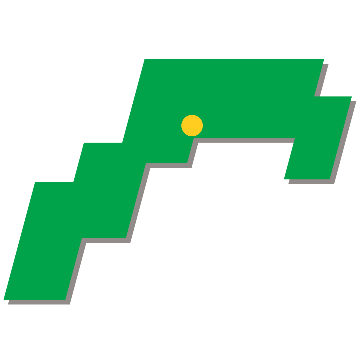 高知県の無料フリーイラスト|簡易・県庁あり・四角斜め(緑)