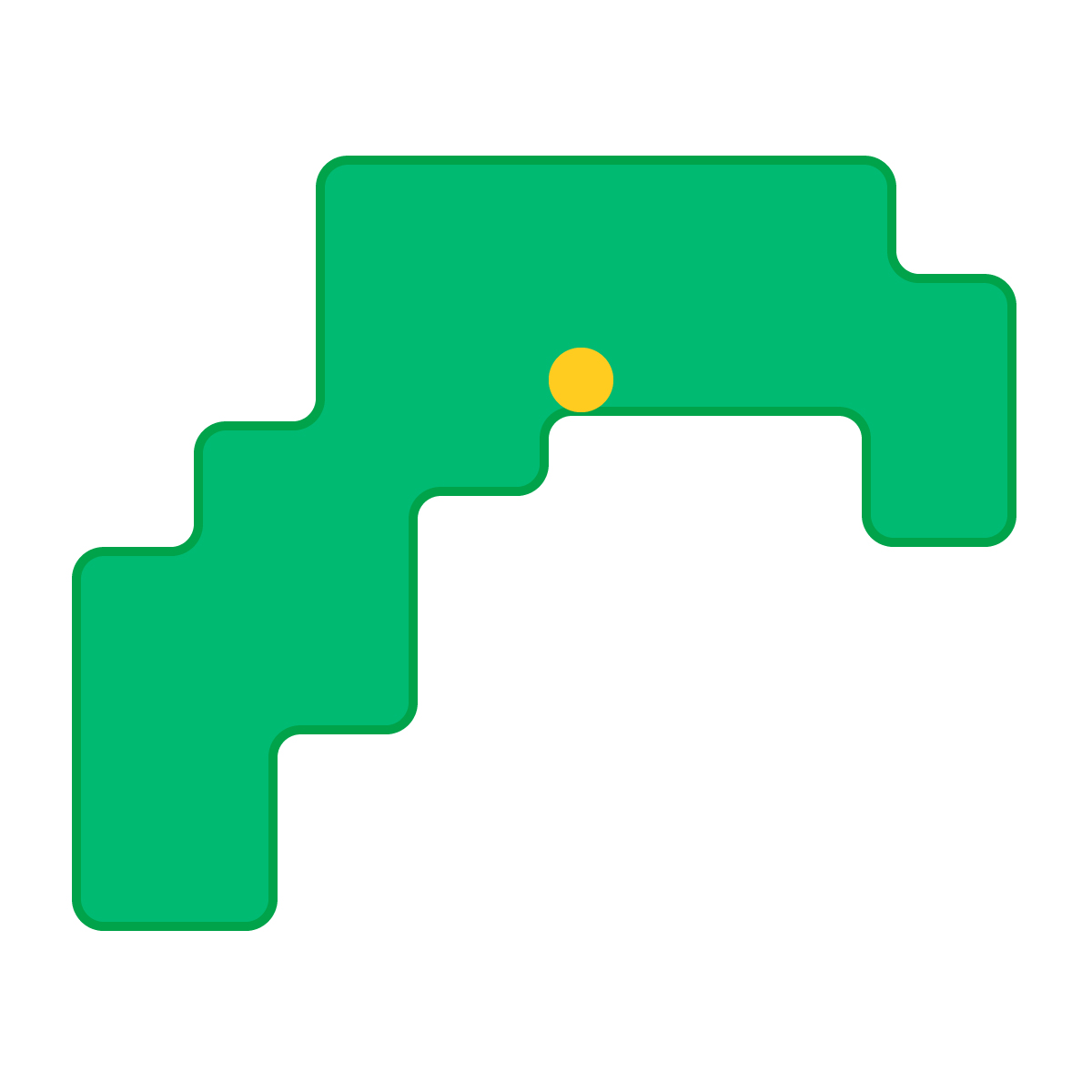 高知県の無料フリーイラスト|簡易・県庁あり・角丸(緑)