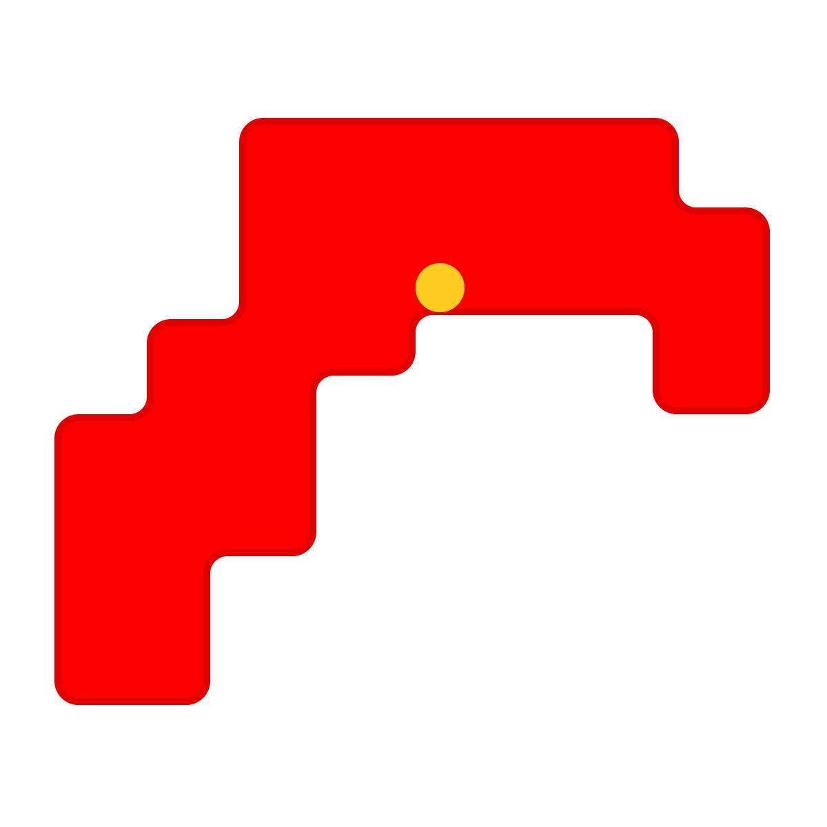 高知県の無料フリーイラスト|簡易・県庁あり・角丸(赤)