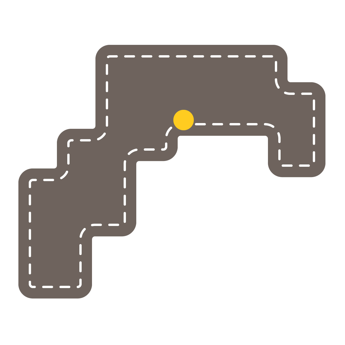 高知県の無料フリーイラスト|簡易・県庁あり・角丸ステッチ(黒)