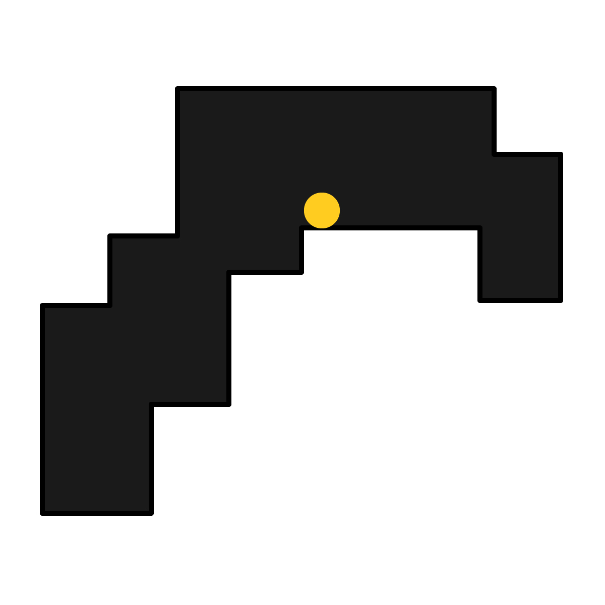 高知県の無料フリーイラスト｜簡易・県庁あり・四角(黒)