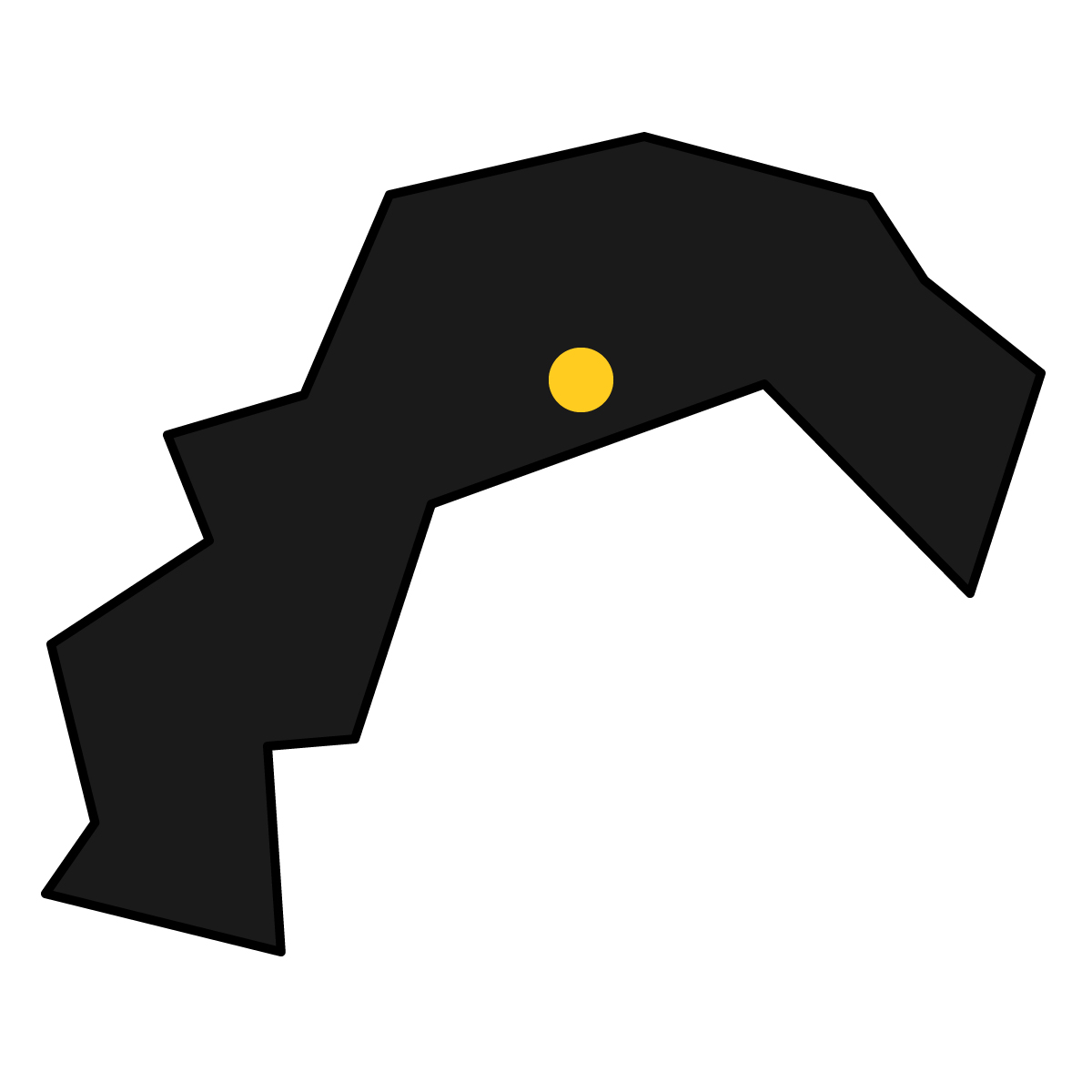 高知県の無料フリーイラスト｜簡易・県庁あり・三角(黒)