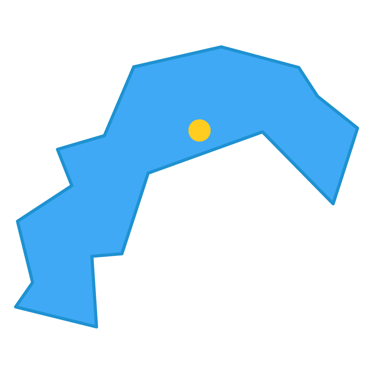 高知県の無料フリーイラスト|簡易・県庁あり・三角(青)