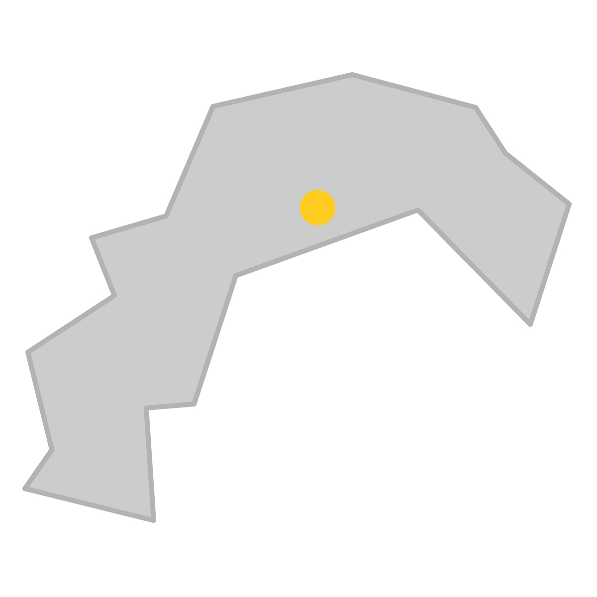 高知県の無料フリーイラスト｜簡易・県庁あり・三角(グレー)