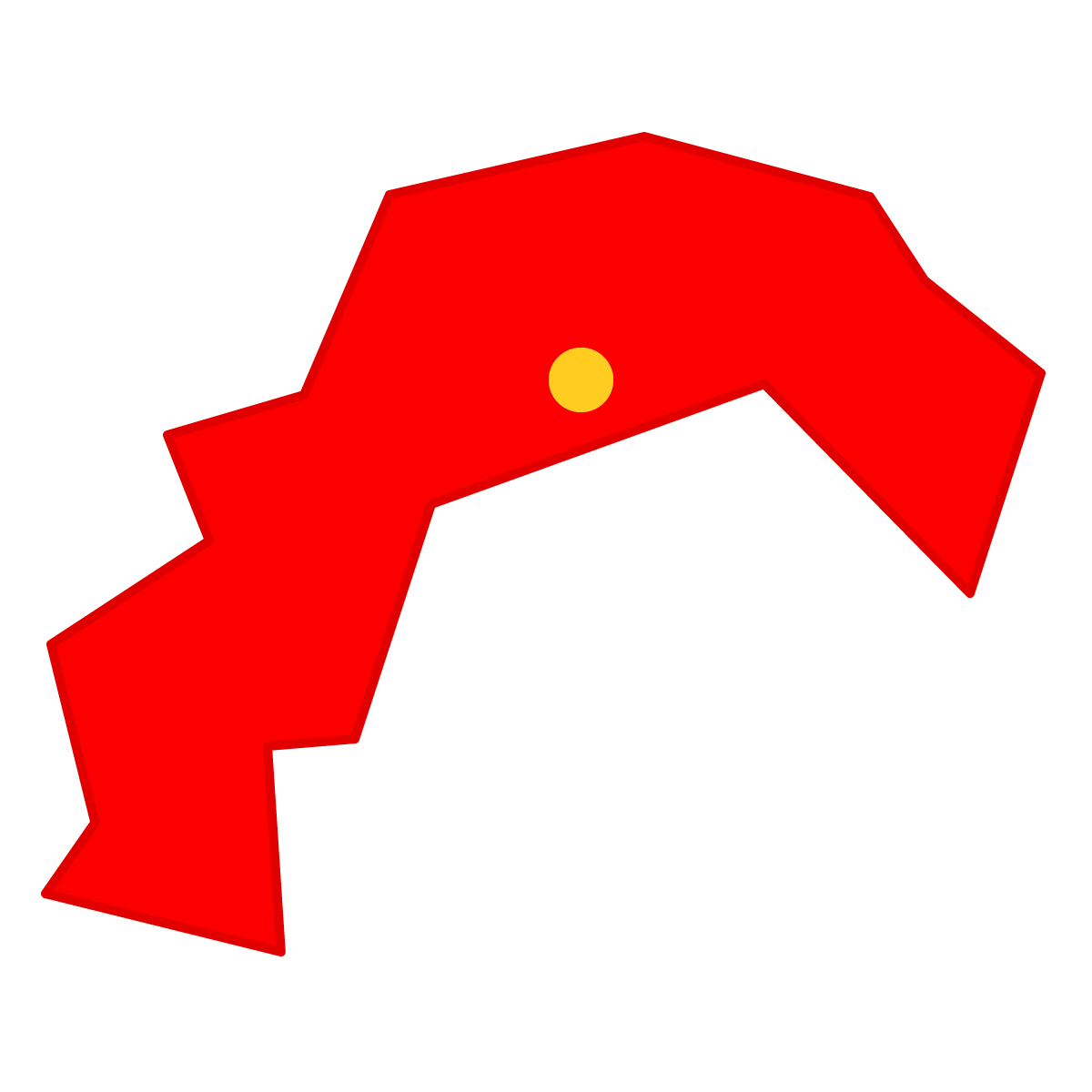 高知県の無料フリーイラスト｜簡易・県庁あり・三角(赤)