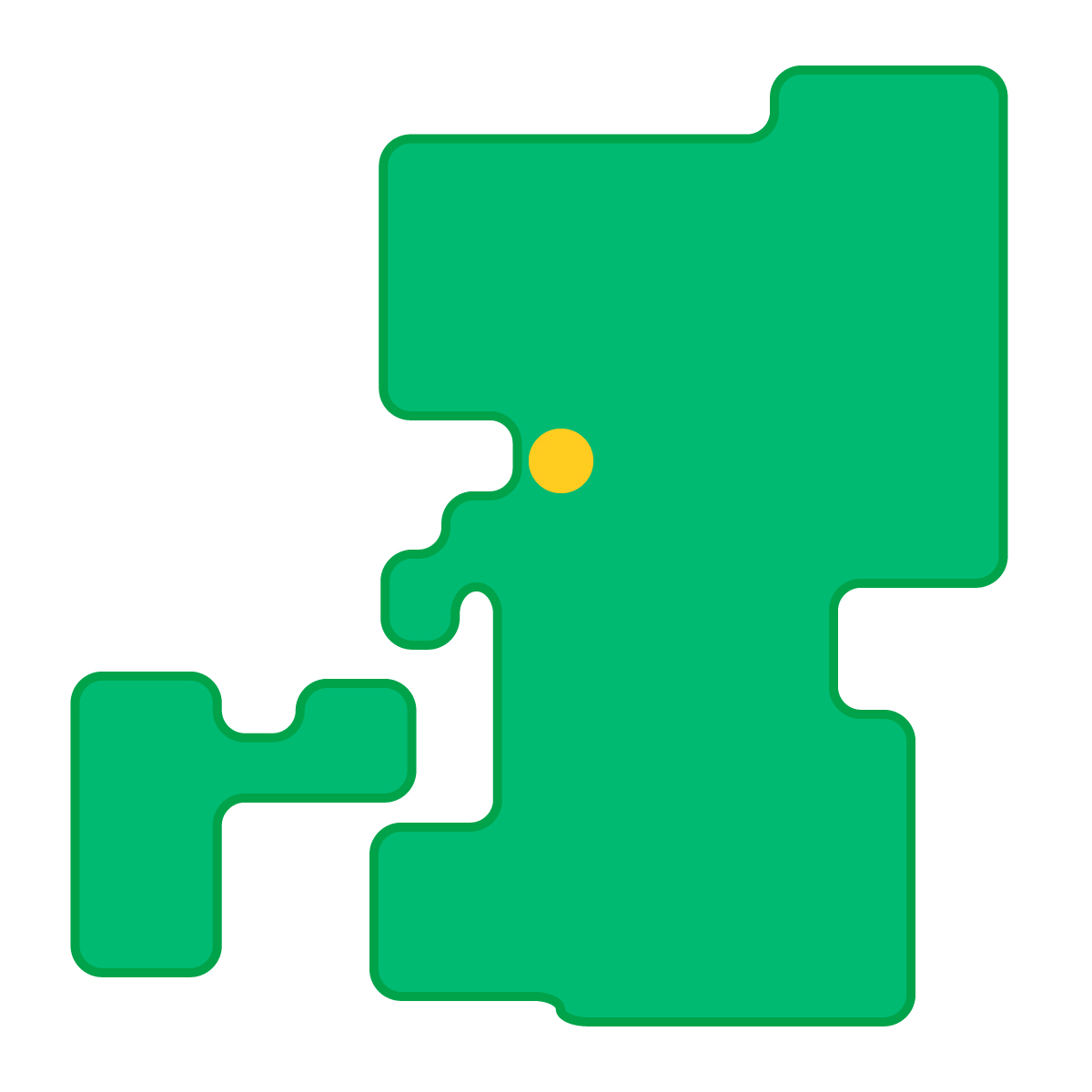 熊本県の無料フリーイラスト｜簡易・県庁あり・角丸(緑)