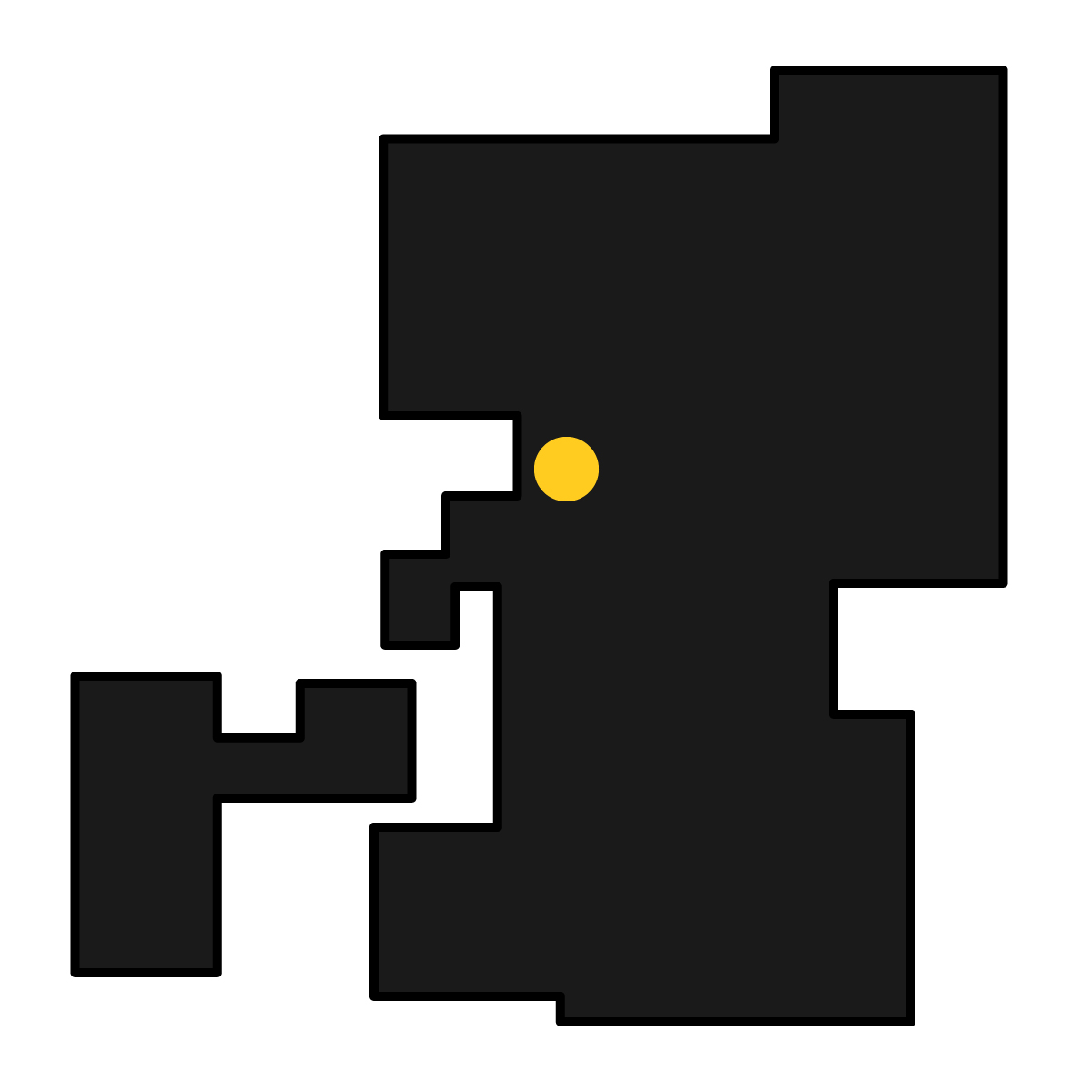 熊本県の無料フリーイラスト｜簡易・県庁あり・四角(黒)