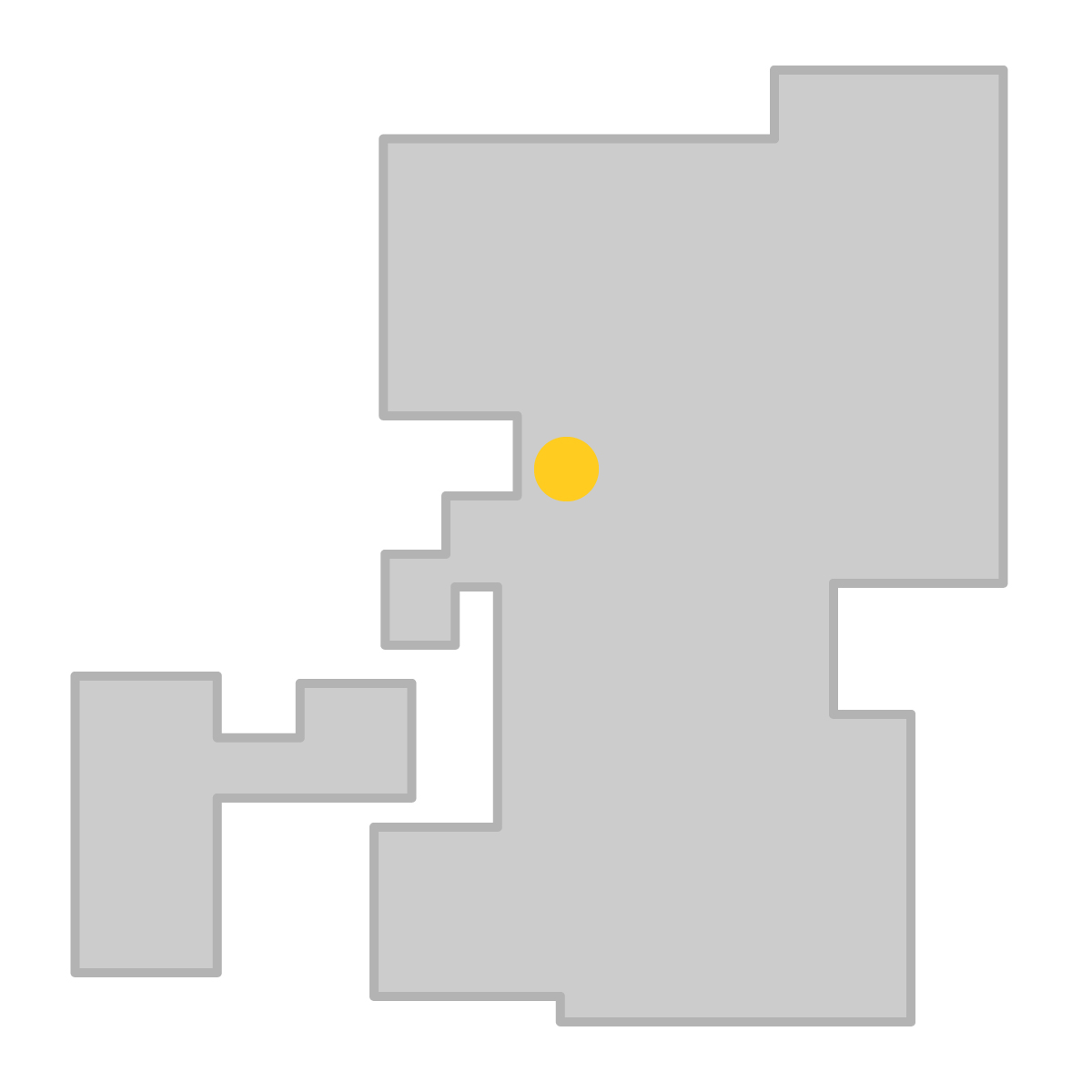 熊本県の無料フリーイラスト|簡易・県庁あり・四角(グレー)