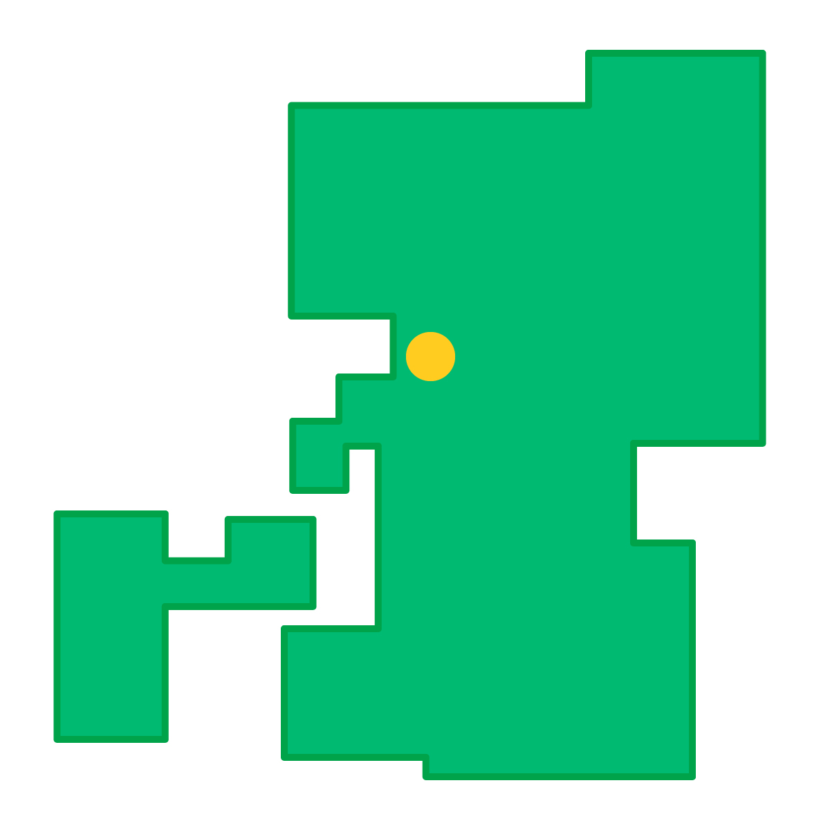 熊本県の無料フリーイラスト｜簡易・県庁あり・四角(緑)