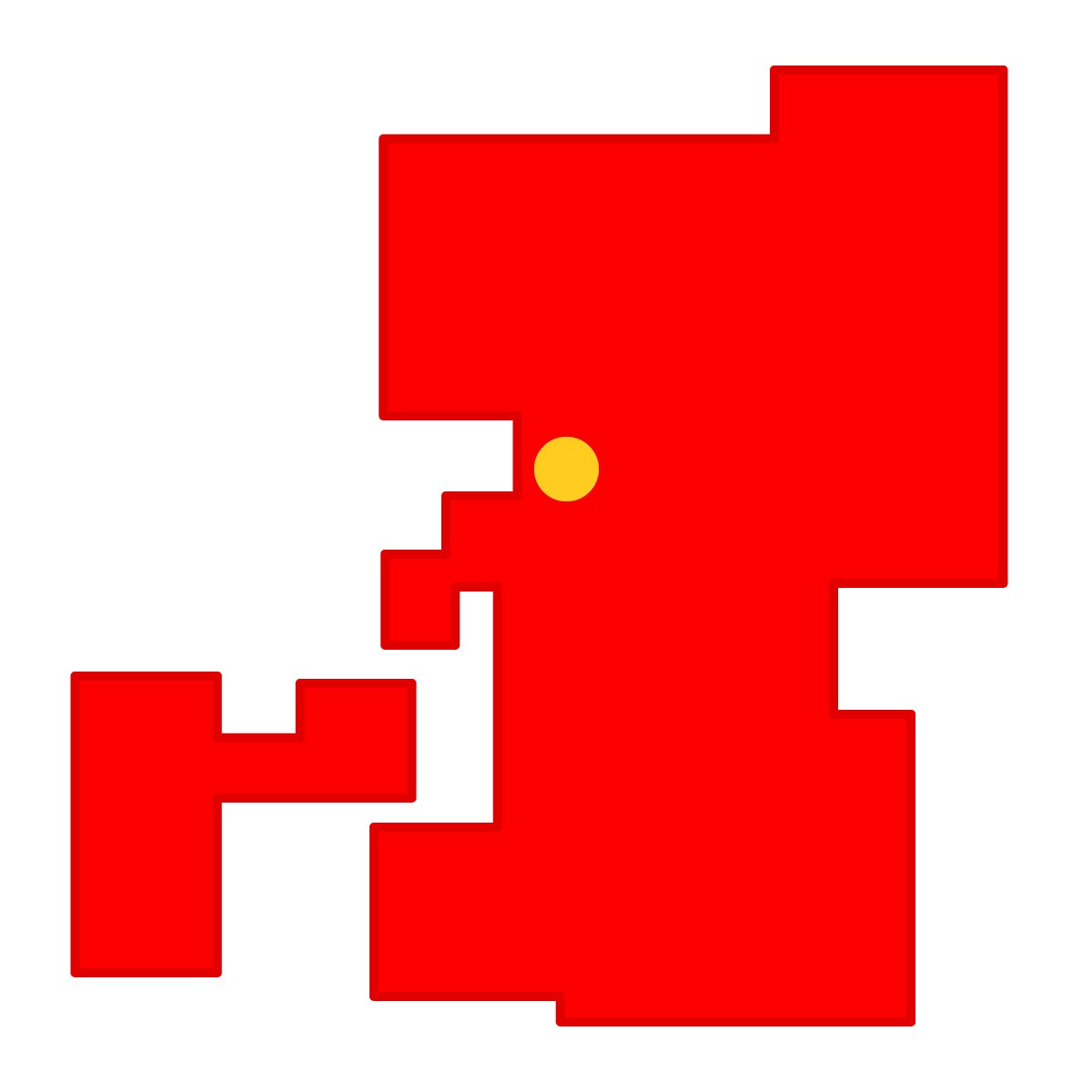 熊本県の無料フリーイラスト｜簡易・県庁あり・四角(赤)