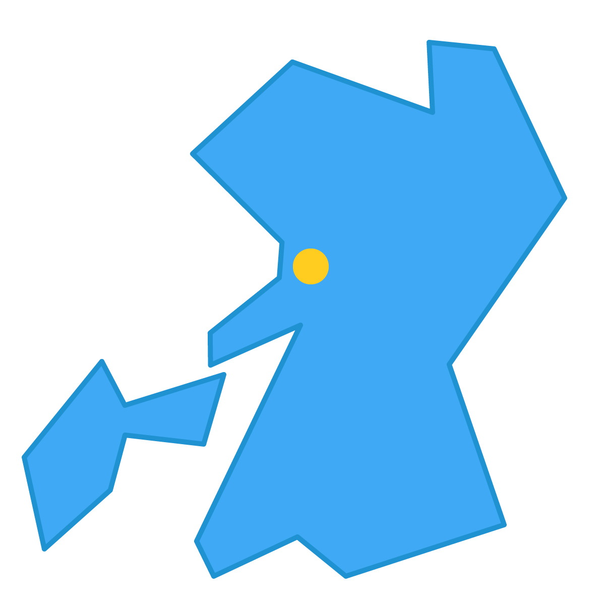 熊本県の無料フリーイラスト|簡易・県庁あり・三角(青)